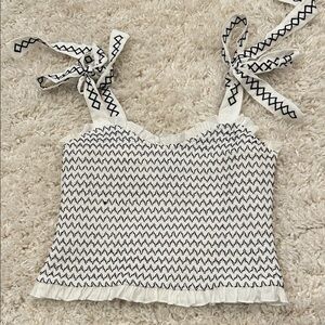 Francesca's Collections Black and White Patterned Camisole